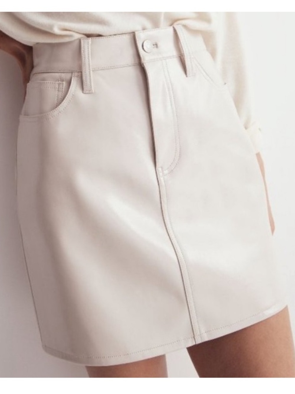 EUC Madewell Faux Leather Skirt Vintage Linen Size 27